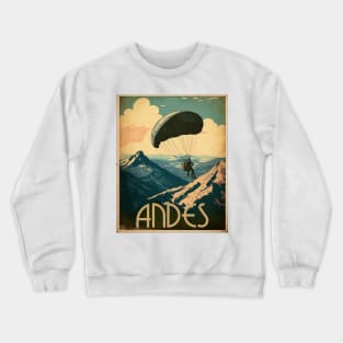 Andes Paragliding Vintage Travel Art Poster Crewneck Sweatshirt